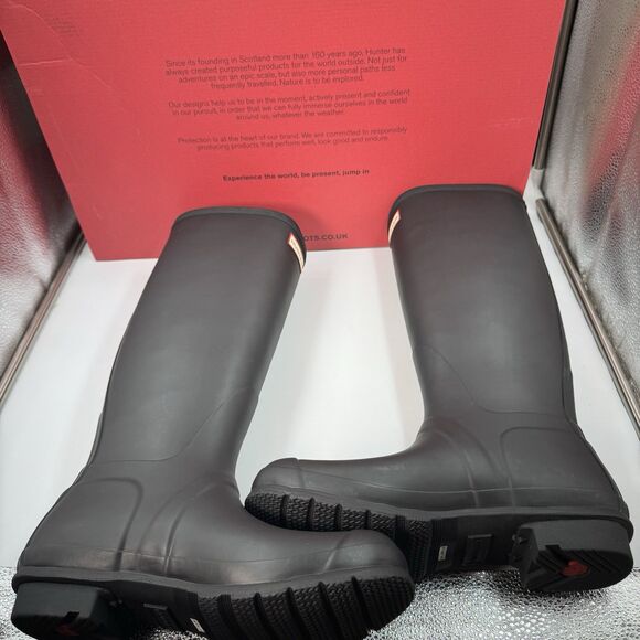 Hunter Original Tour Tall Boot, Black Winter, Rain Boot, Women’s Size 9 New - Picture 6 of 15